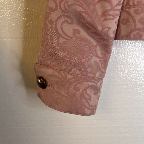 Casual Corner Womans Pink Jacquard Button Down Collared Jacket size 8 - Picture 6 of 7